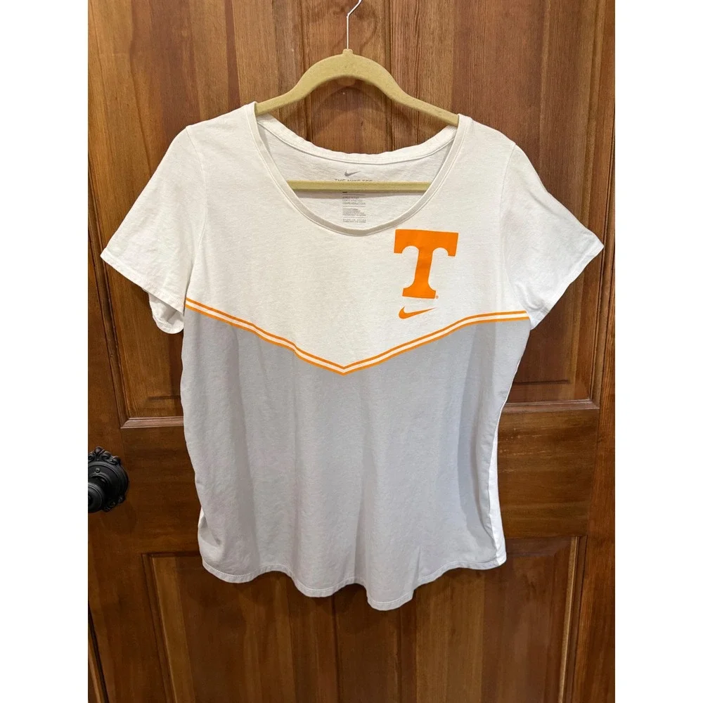 Nike Tennessee Volunteers Womens XL White Grey Colorblock Scoop Neck T-Shirt